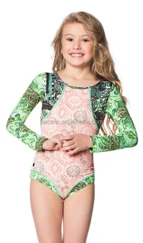 girls long sleeve one piece swimsuit