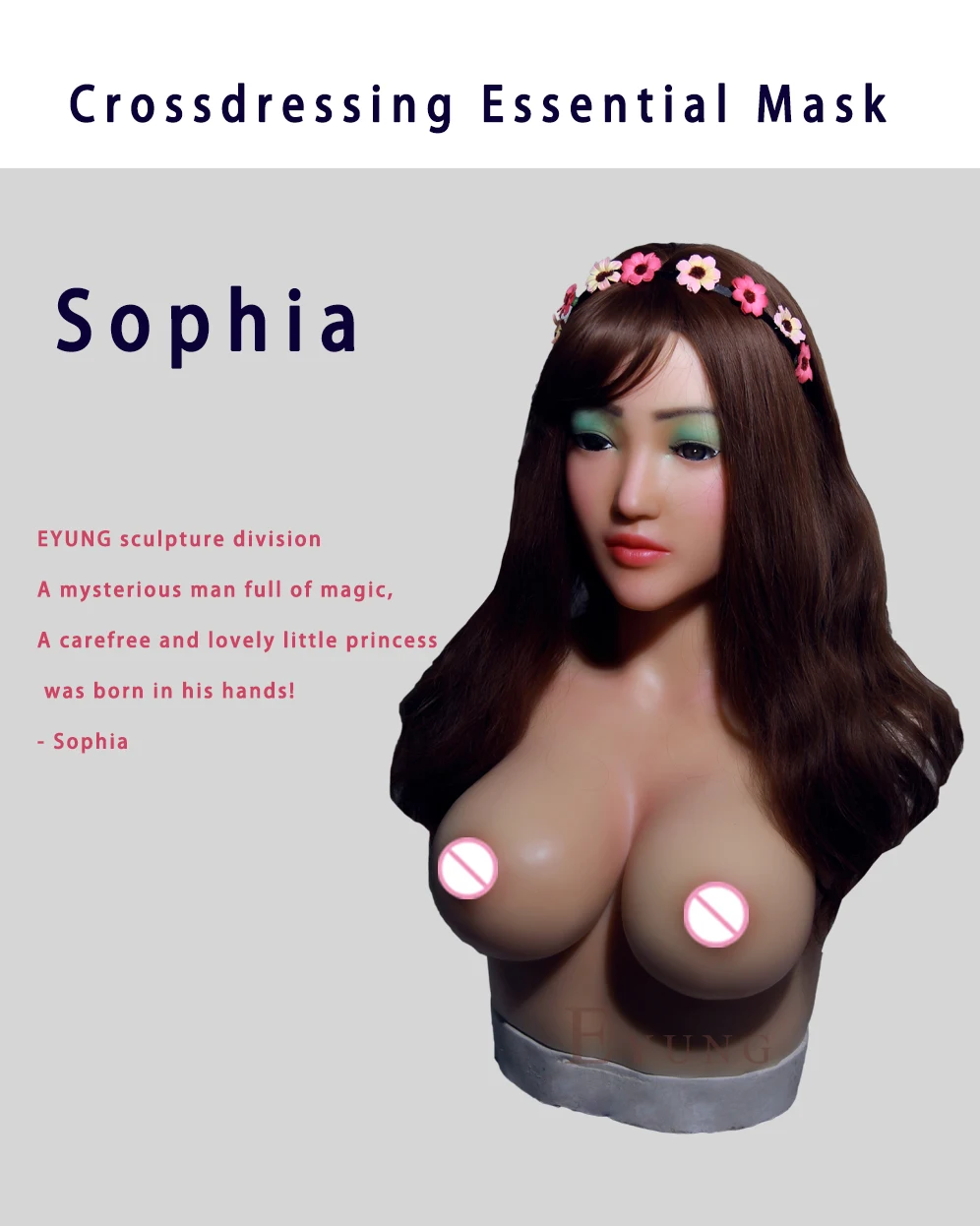 Sophia Artificial Chest Cosplay Crossdresser Ladyboy Shemale Halloween Mask Masquerade Drag Queen Breast Forms  Big Boobs