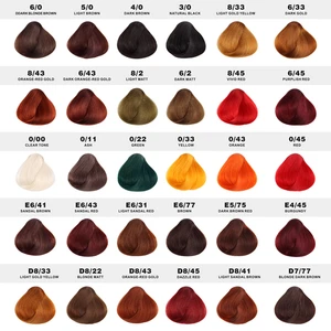 Salon Hair Dye Colour Chart