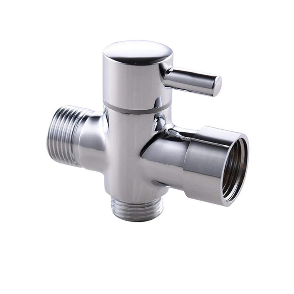 G 7/8" Brass Bidet T Valve 3 Way Shower Water Diverter Valve Bathroom