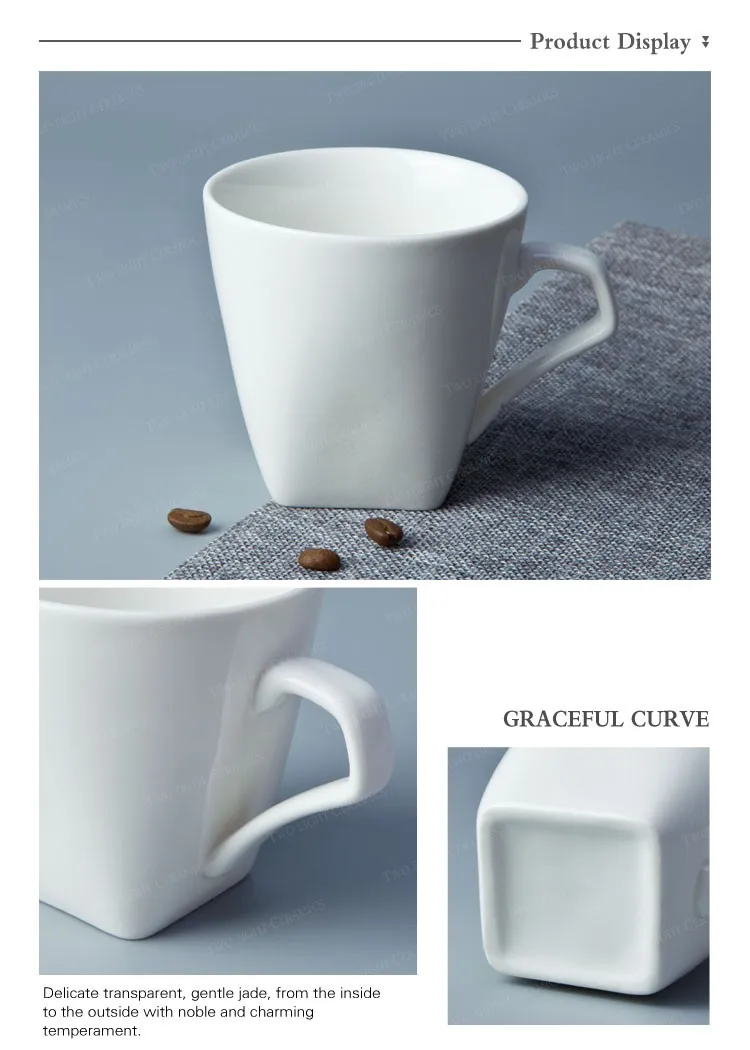 Wholesale crockery coffee mugs ivory white cups western style drinkware