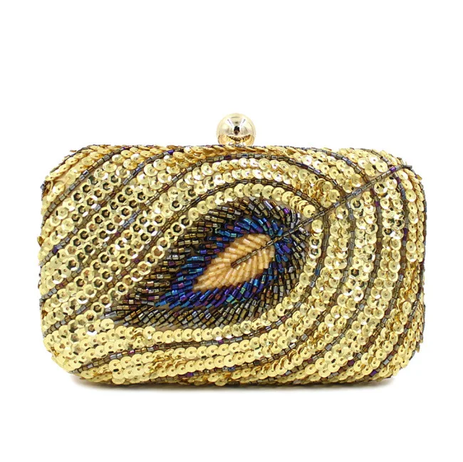 gold sequin handbag