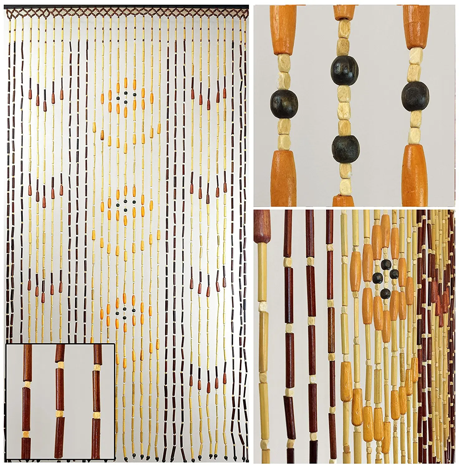 Buy Beadedstring Natural Wood Bamboo Beaded Curtain 31 Strands
