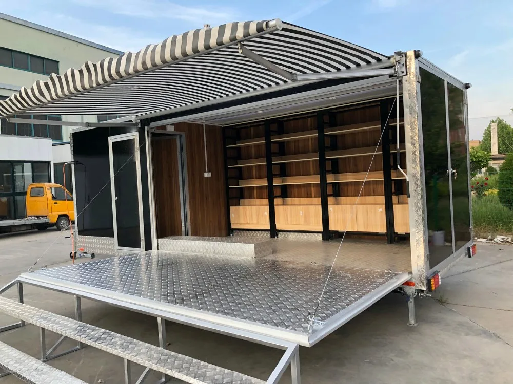 Customized Outdoor Aluminum Mobile Shop Trailer Export To Australia ...