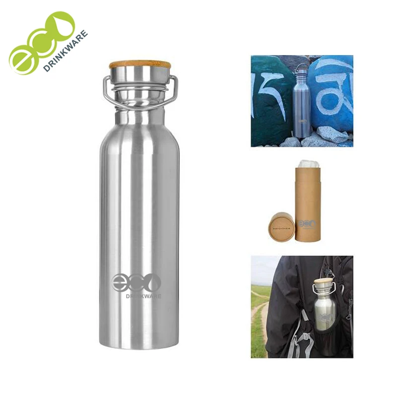 British Wildlife Reusable Stainless Steel 500ml Thermal Water Bottle Bamboo Cup 