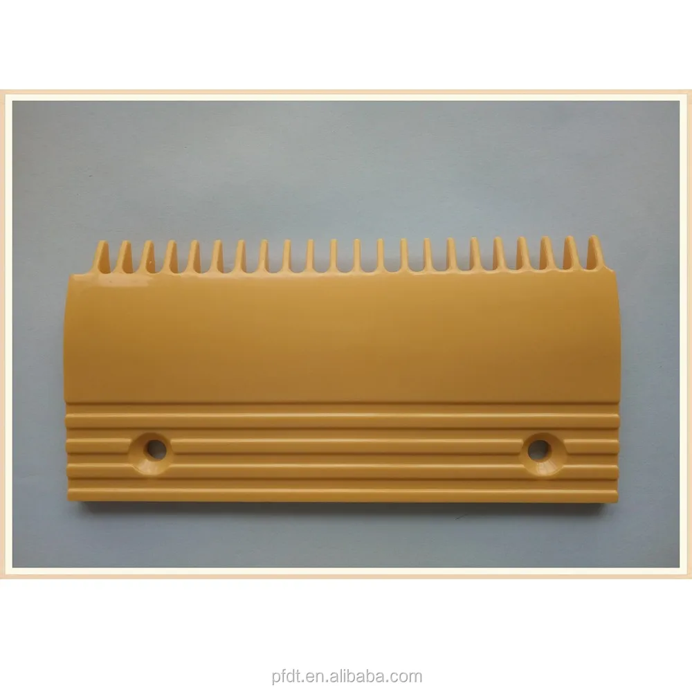 A complete set of the yellow plastic comb plate for elevator parts