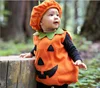 Nauty Halloween Pumpkins Costume Jack Lantern Velour Witch Romper Hat Set Cosplay Clothes