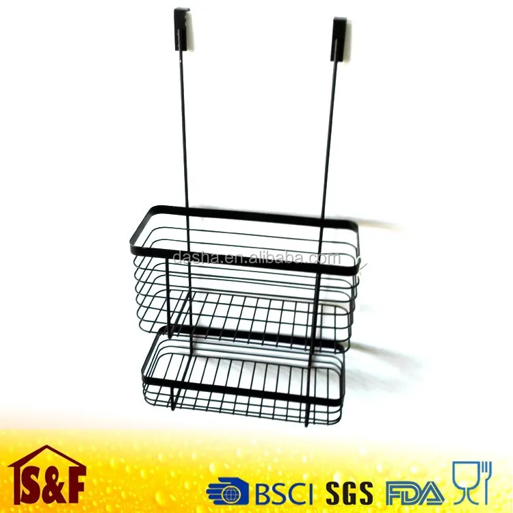 2 Tier  Black coated bathroom storage rack Shower Organizer (4).jpg
