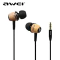 Original AWEI Q9 Bass Earbuds 3 5mm in Ear Wooden Earphone for iPhone Xiaomi Samaung