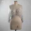 LZP415 Real Pictures Silvery Crystal White Tulle Boat Neckline Wedding Cape Ladies Heavy Beaded Bridal Jacket Women