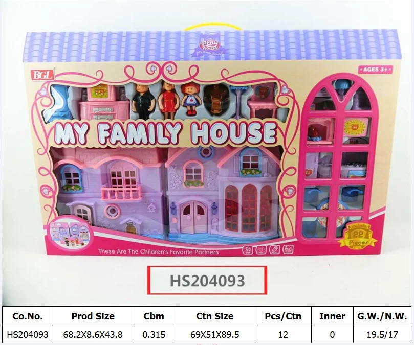 HS204093, Huwsin Toys, Furniture set, my famili house, toy set for girl