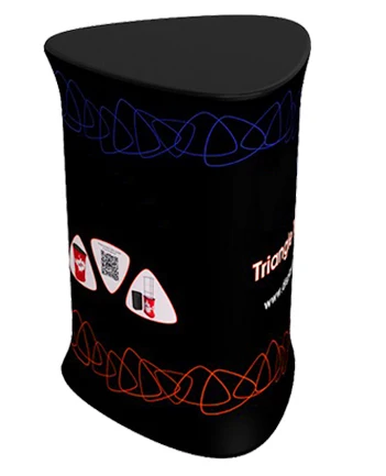 Hot selling Reusable high density board elastic custom fabric trade show table Triangle Counter
