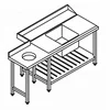 Commercial kitchen stainless steel garbage work table with garbage hole