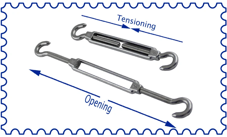 Stainless Steel European Style Closed Body Hook Hook Turnbuckle 