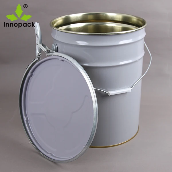 High Quality 5.5kg 15 Lt Steel Metal Bucket /pail/ Drum With Lever Ring