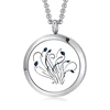 High Polish Flower and Grass 316 stainless steel essential oil locket with magnetic closure