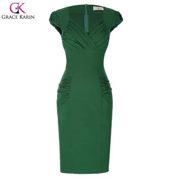 dark green pencil dress