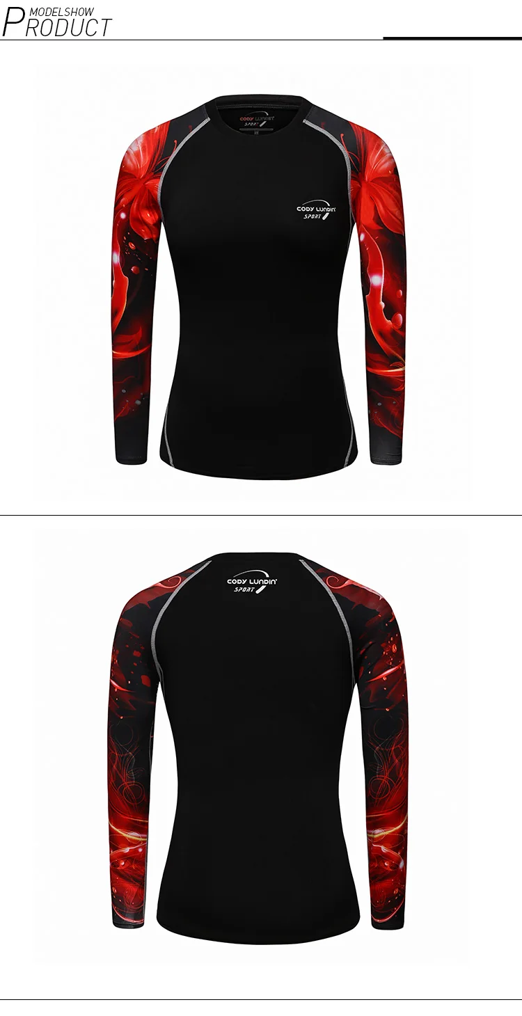 Custom Sublimated Long Rash Guard Women Tattoo Printed Sports Thermal Compression shirts