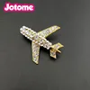 High quality costume 40mm mix different colour crystal alloy airplane brooch