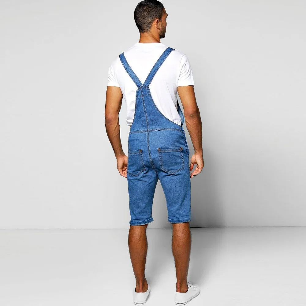 Slim Fit Mens Denim Dungaree Shorts With Rips (jxa137) - Buy Denim ...