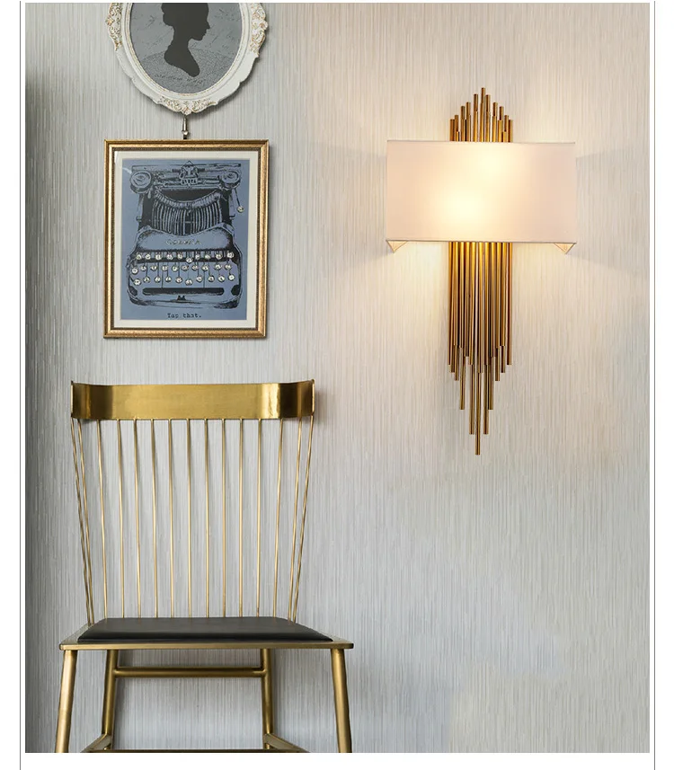 Vellman Postmodern Nordic Crystal Stainless Steel Copper Wall Lamp Wall