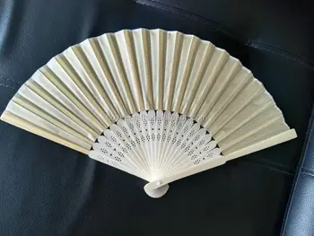 white silk hand fans