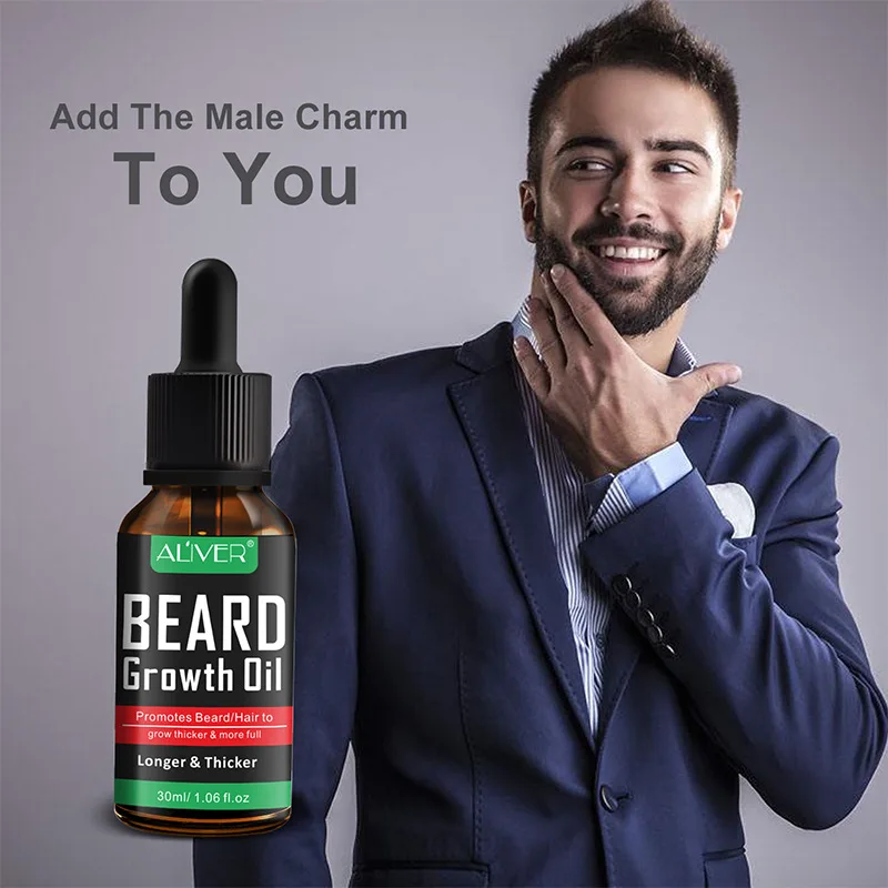 Aliver Natural Beard Growth Oil Essential Fuller Thicker Beard Organic