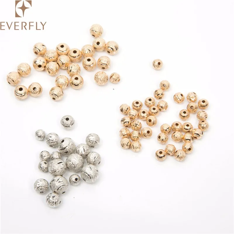 Wholesale 6mm 8mm 10mm Decorative Loose Metal Beads For Jewelry Making