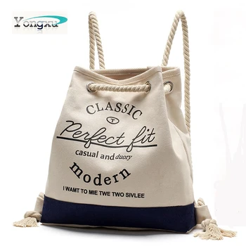 cotton canvas drawstring backpack