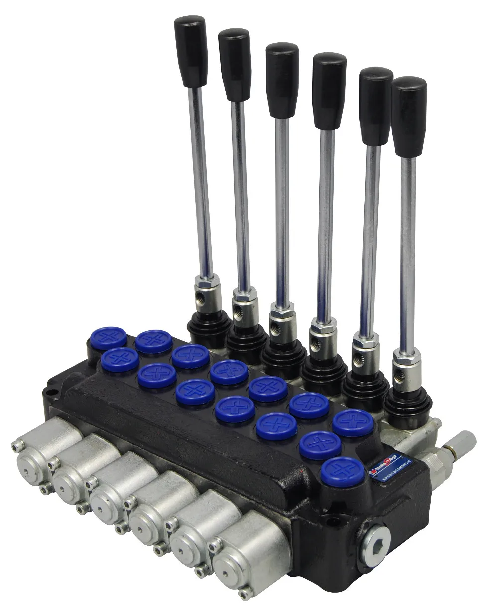 50l/min 6 Spools Hydraulic Monoblock Directional Control Valve For