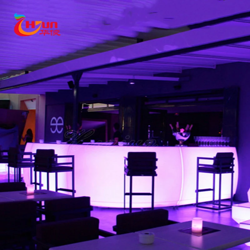 Hot sale commercial furniture rgb colorful waterproof rechargeable waterproof illuminated led bar counter for night clubs