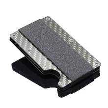 Оптовая продажа углеродного волокна блокировка банк для мужчин S зажим для денег алюминий хорошее качество эластичные кошелек с лентами Коммерческая карта