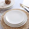 Hotel Used White Round Ceramic Dinner Plate Porcelain Flat Plate