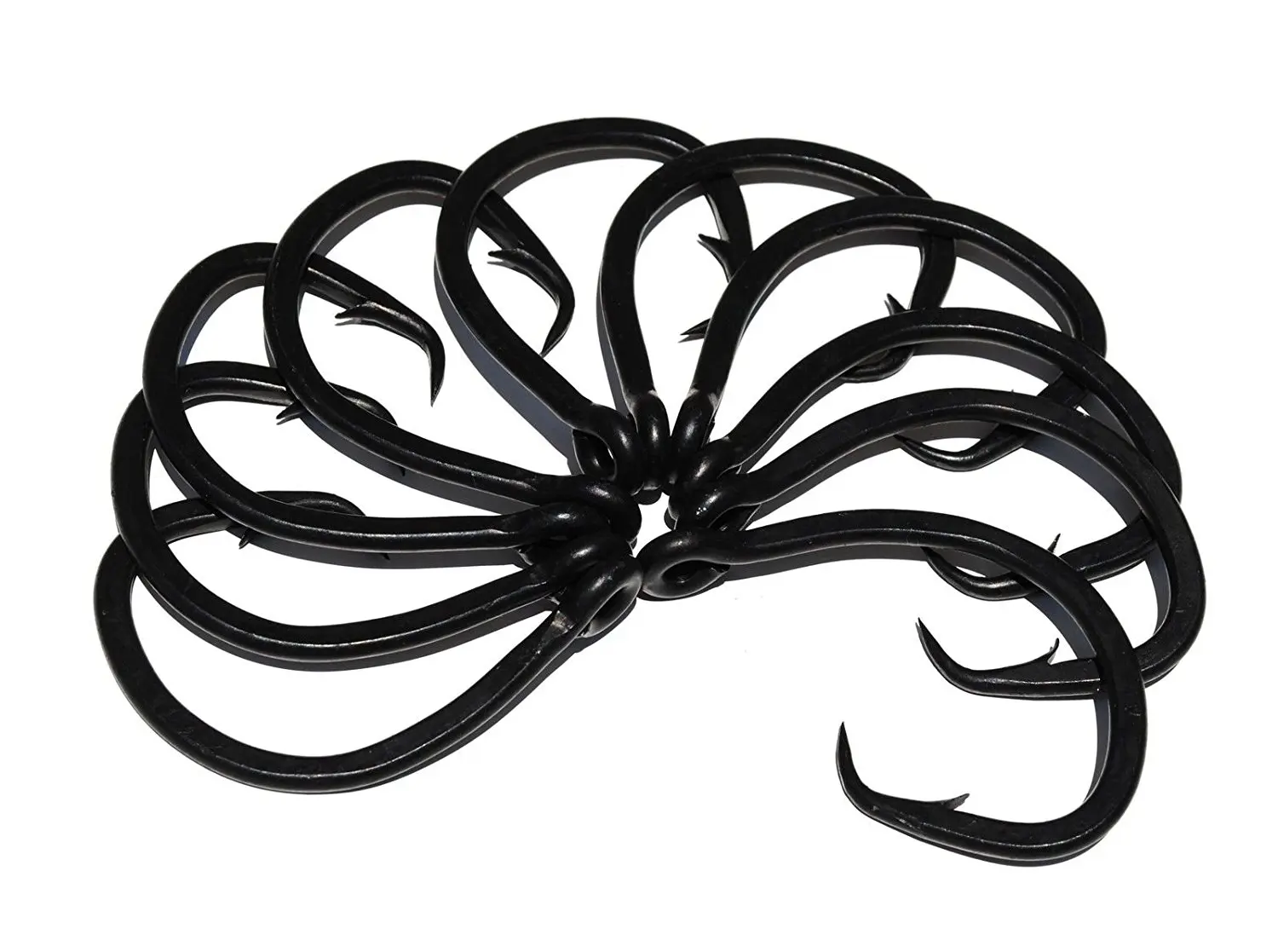 18/0 Big Game Black Forged Straight Circle Hooks 10pk Shark & Swordfish