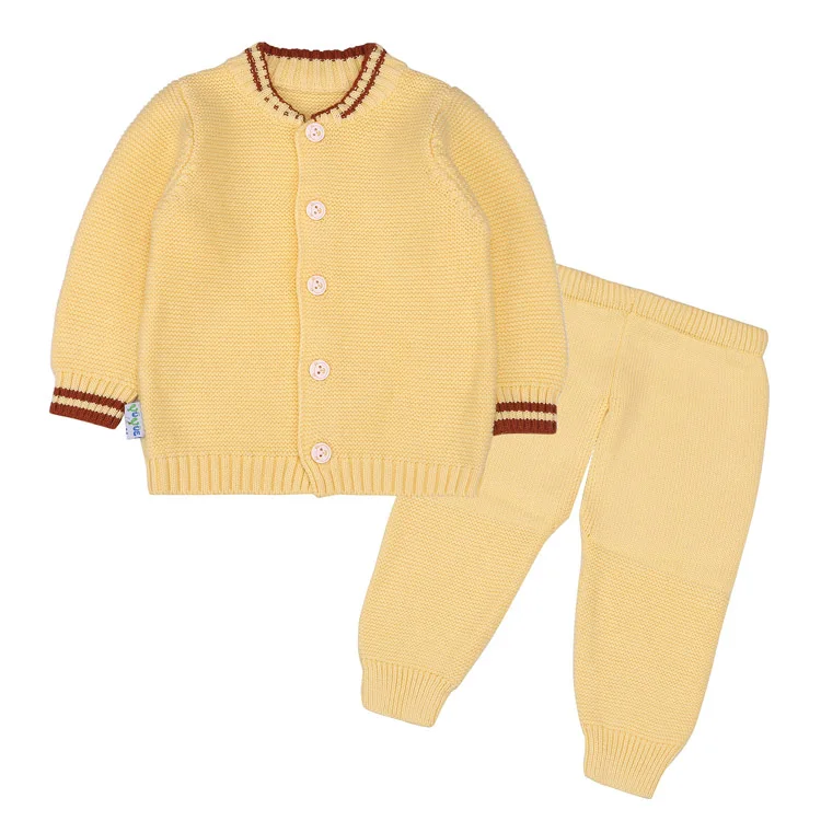 Factory wholesale stock cotton knit newborn baby clothes boys and girls clothing sets