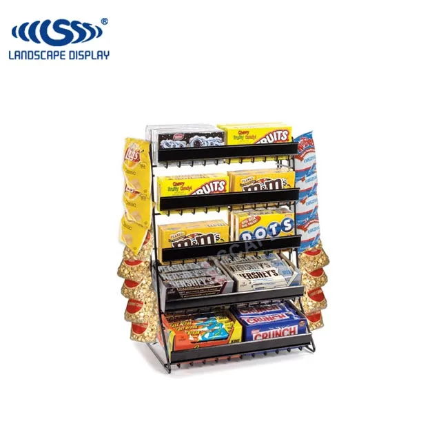 Custom Counter Top Candy Display Rack Metal Wire Desktop Groceries And ...