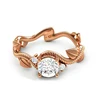 Custom Latest Rose Gold Plated Funky Style Cane Vine Zircon Finger Rings Designs Jewelry Women