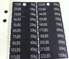 weight stack labels/white number on black background