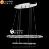 Luxury Lighting Circle 7W Led Chandelier K9 Crystal 1.2m Adjustable Teflon Hanging Wire For Foyer/Dining Room/Study Om77027