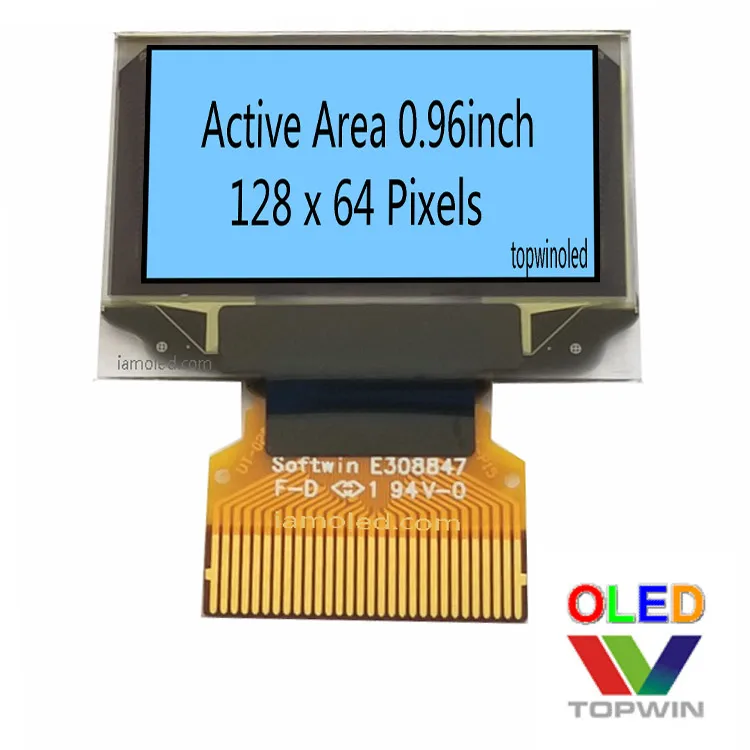 0.96inch 0.96'' 0.96 Inch 128x64 Resolution Oled Display Panel