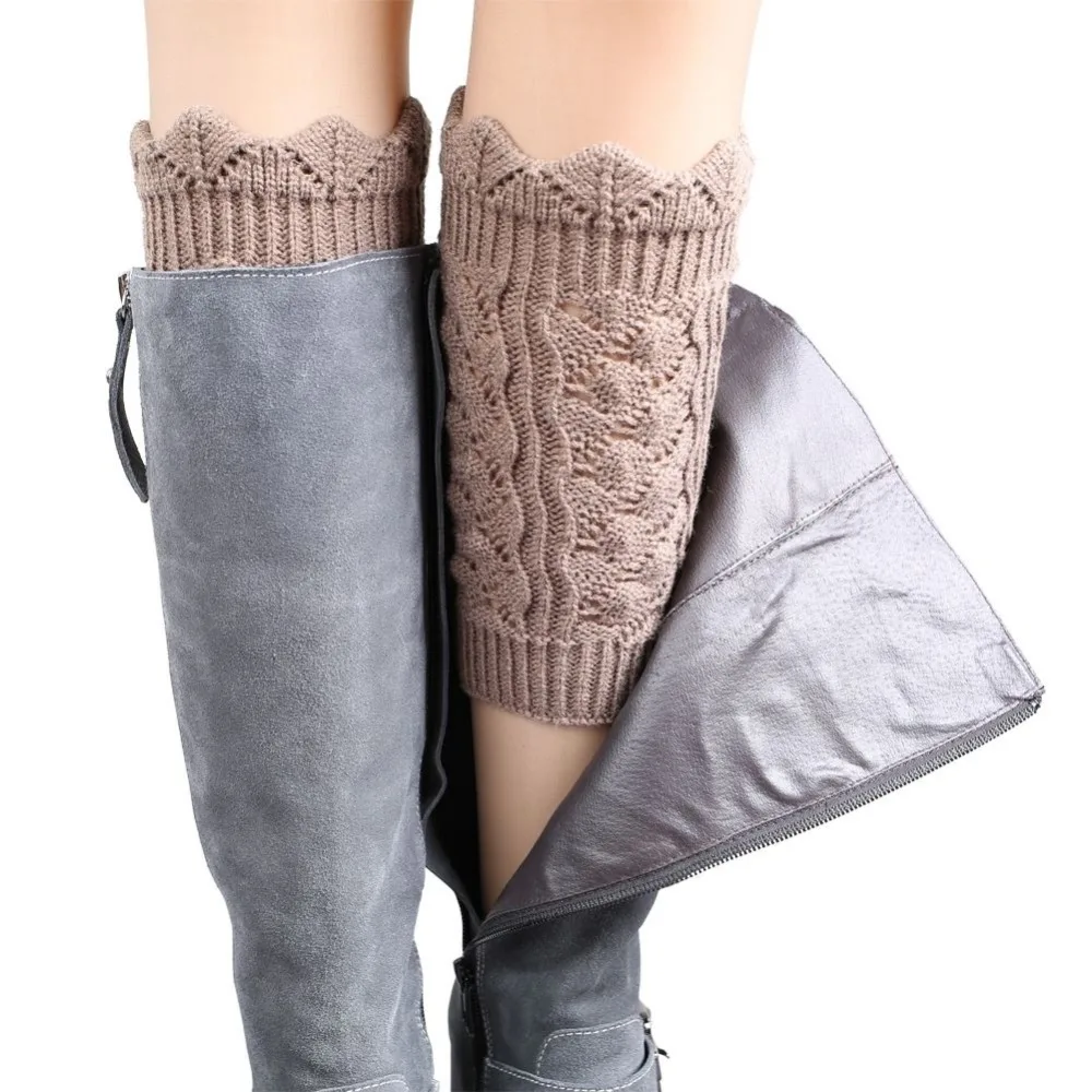 Fashion Women Boot Sock Short Leg Warmers Socks Crochet Knitted Trim