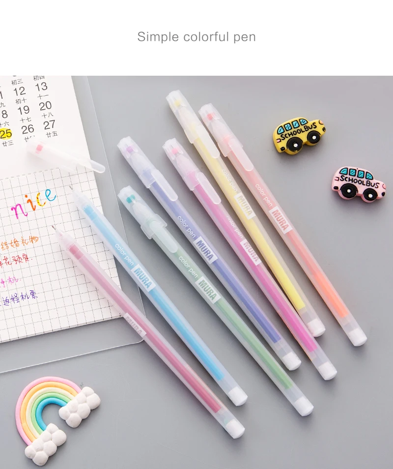 1pc Chinese Wholesale Frosted Transparent Color Gel Pen Simple Creative ...