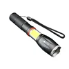 New Design 10W XML T6 Led Tail Magnet Torch , Hidden COB Design Flashlight , Rechargeable Zoomable Tactical Flashlight