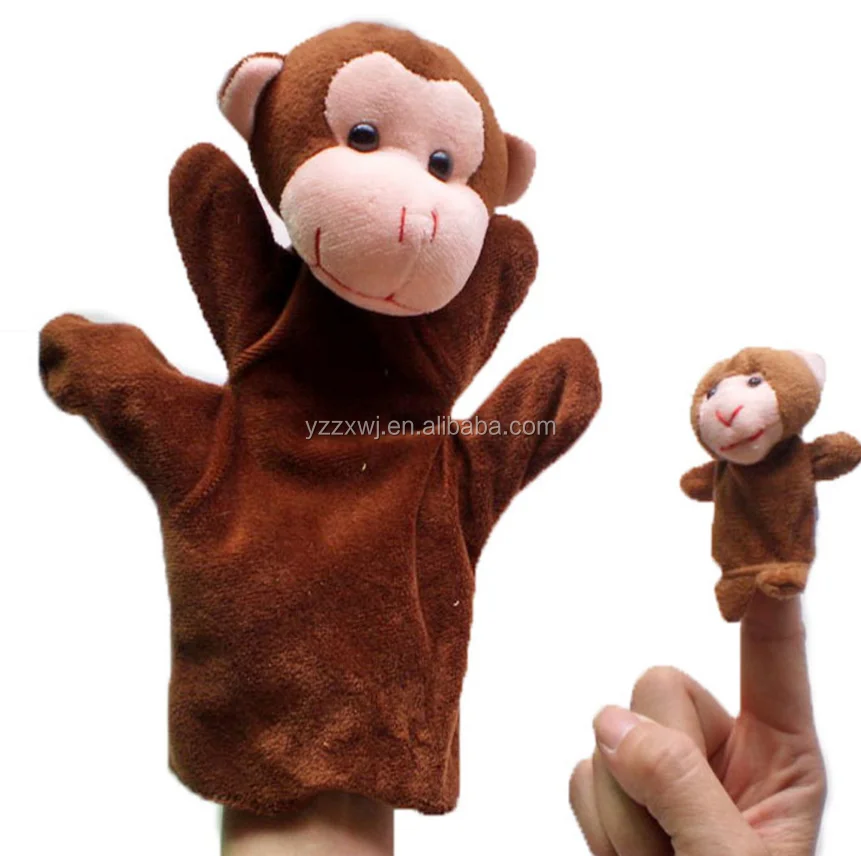 Free Sample Cute Cartoon Hand Puppet Baby Kid Animal Toys Finger Puppet