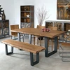 China manufacturer vintage industrial style outdoor solid wood concrete table