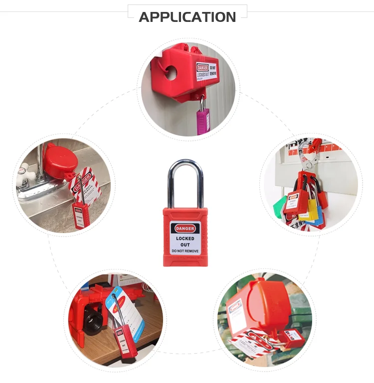 Chinese manufacturer stainless steel  Shackle Zenex safety tagout lock-out padlock with master key