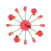 taiwan movement fields and gardens plastic red rose wall clock