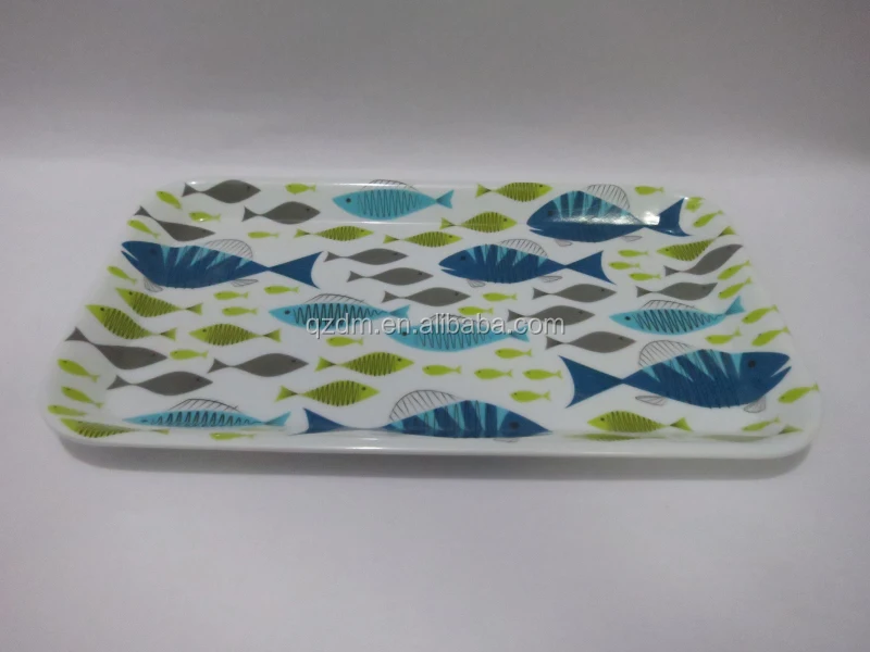 11.5 Inch Melamine Rectangle Tray With Full Decal Print