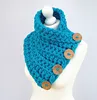 Fashion Ky1800 Women Chunky knit cowl Scarf neck warmer tube cowl neck wool hoodies Super bulky knit merino scarfs with Buttons