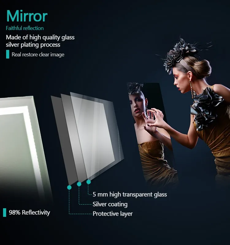 Ambient Light LED Bathroom Mirror wiht light vanity mirror Bath Mirrors